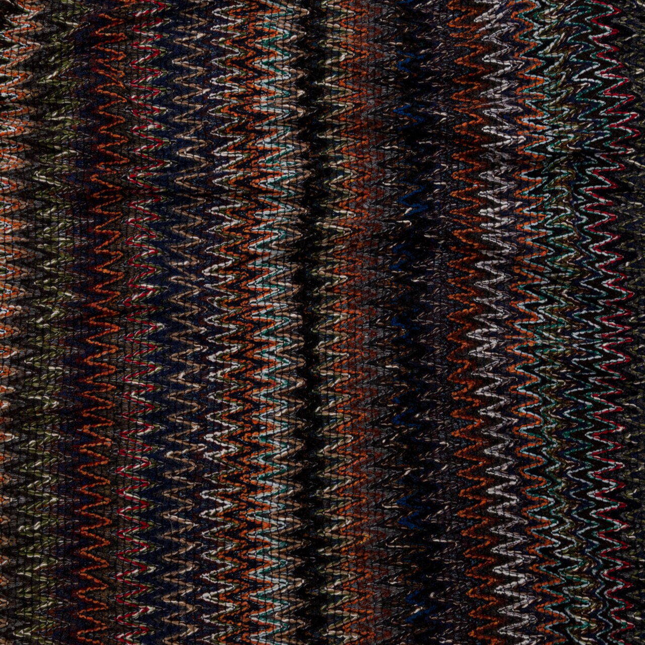1 Yard Italian Fall Tones Zig Zag Novelty Wool Knit Fabric 56 inch Width